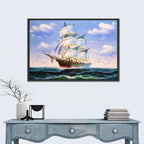 Sailing Ship with White Sails Wall Art