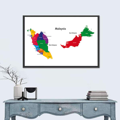 Two-part Malaysia Map Wall Art