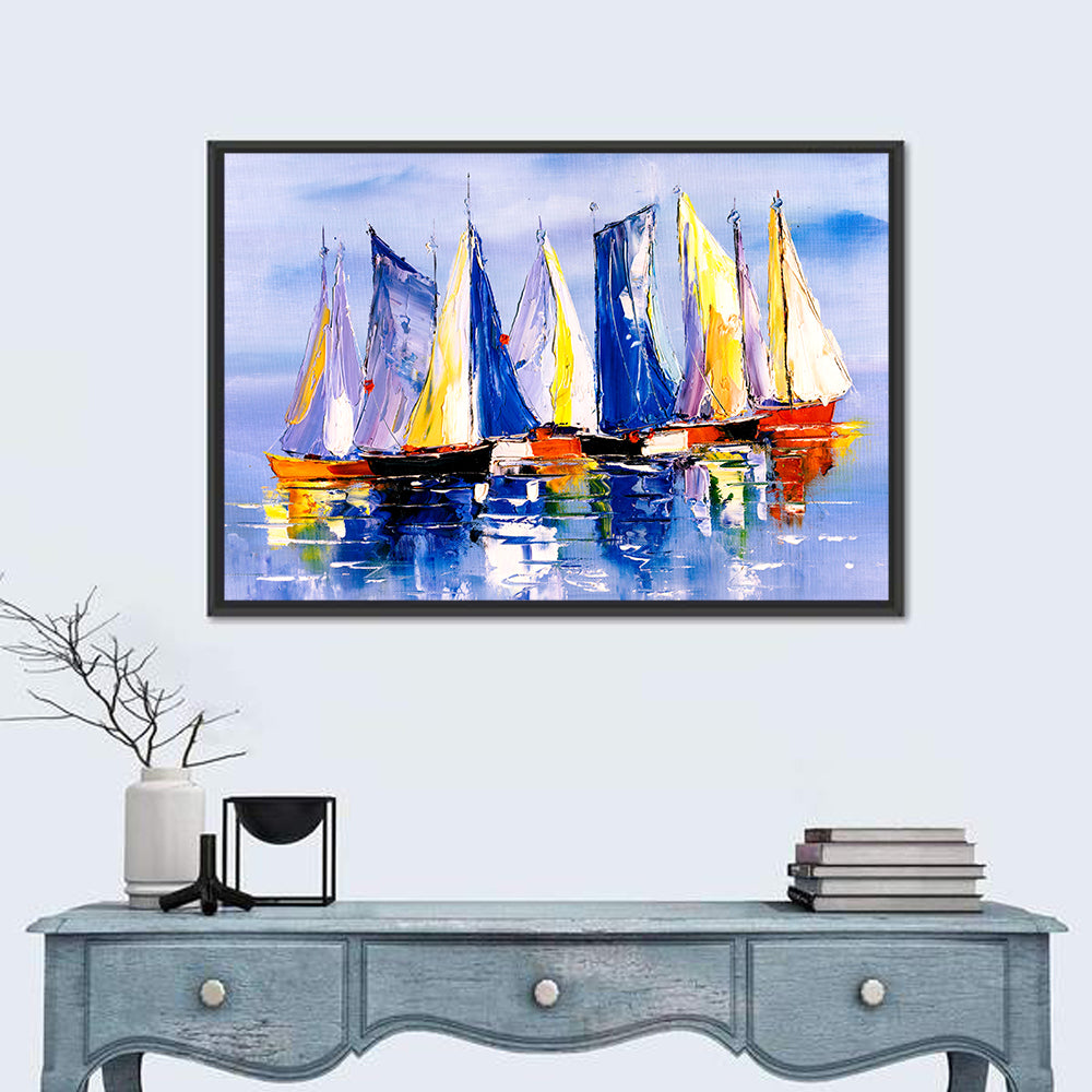 Scenic Sailboats at Sea Wall Art