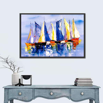 Scenic Sailboats at Sea Wall Art