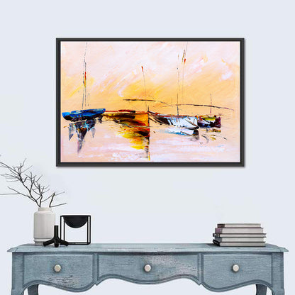 Harbor Boat Reflections Wall Art
