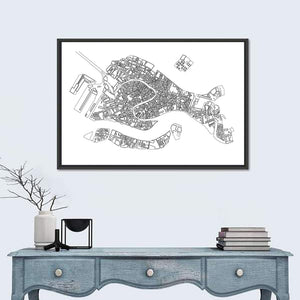 Venice City Map Wall Art