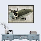 Low Angle Vintage Propeller Airplane Wall Art
