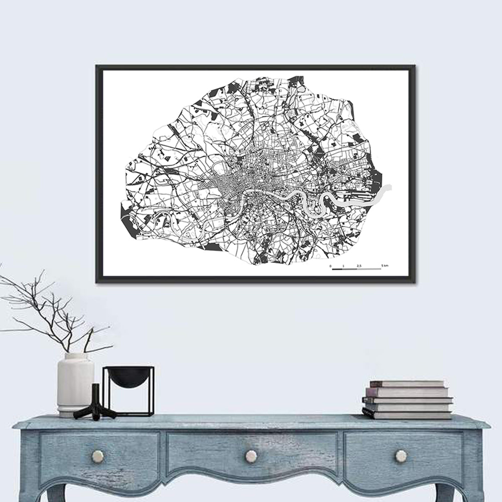 Map Of London City Wall Art
