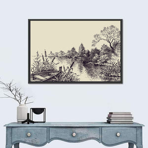 River Flow Scene Wall Art