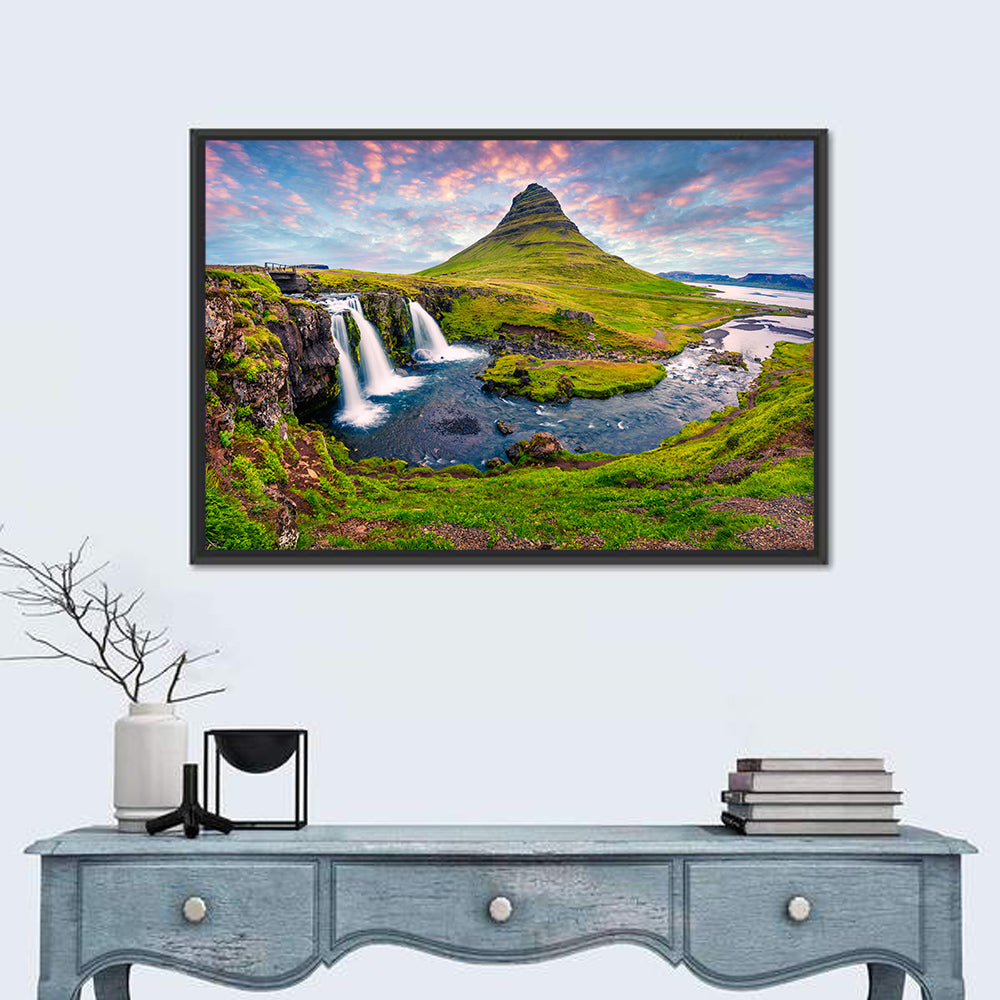 Kirkjufell Peak and Kirkjufellsfoss Wall Art