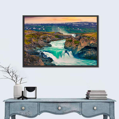 Godafoss Sunset Cascade Wall Art