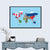 World Map With Flags Wall Art