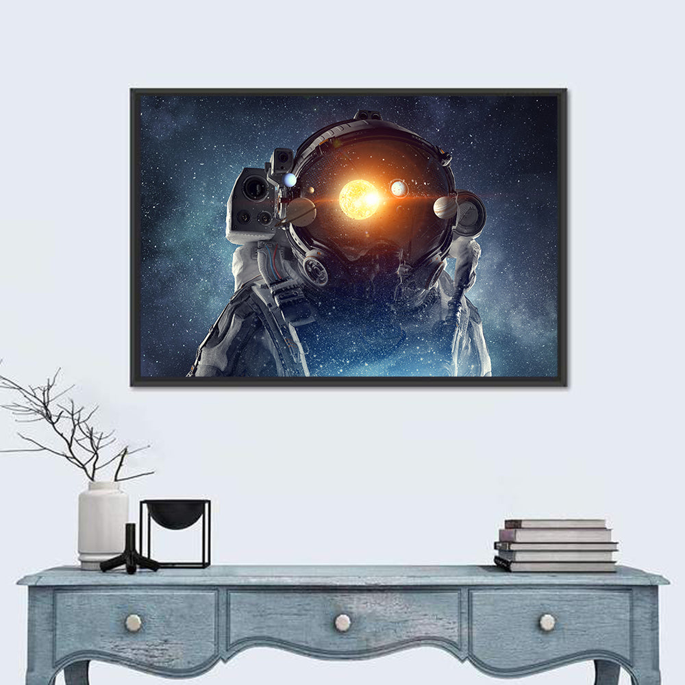 Astronaut Helmet with Solar System Wall Art