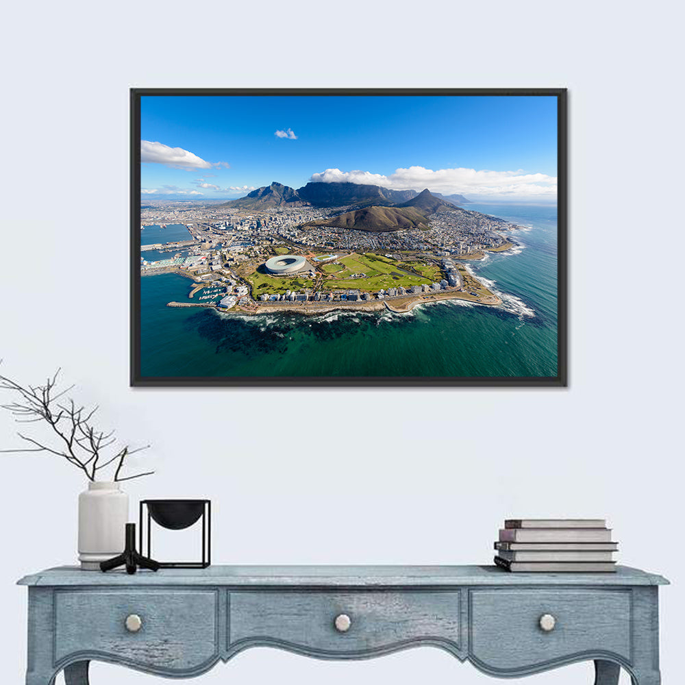 Cape Town Aerial View with Table Mountain Wall Art