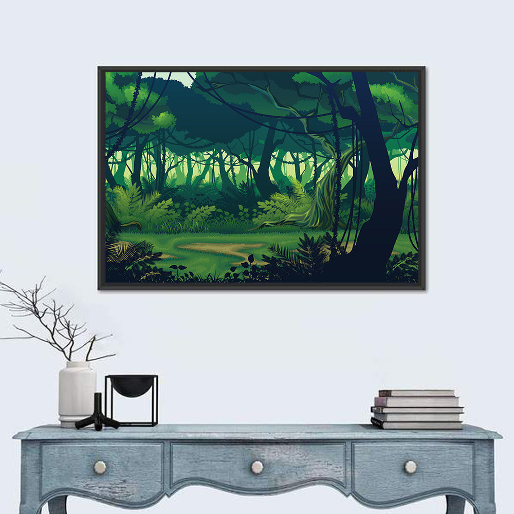 Seamless Jungle Forest Wall Art