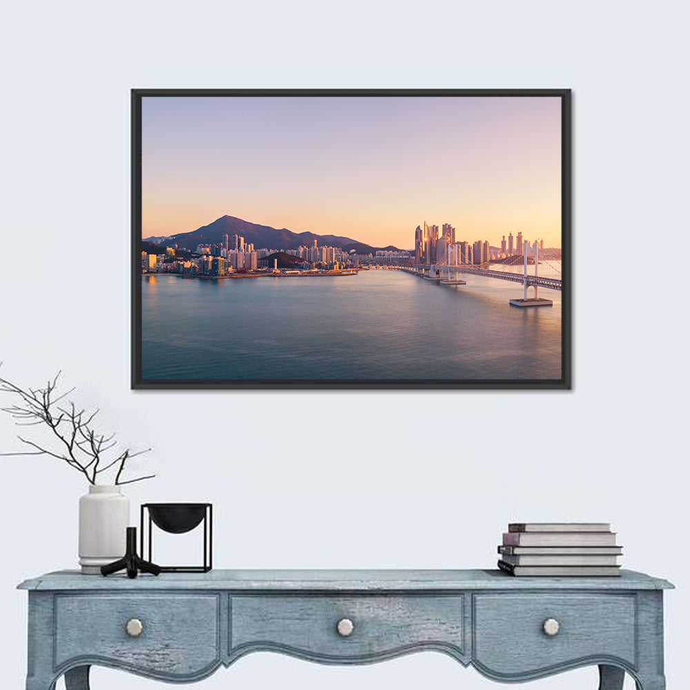 Gwangan Bridge Sunrise Skyline Wall Art