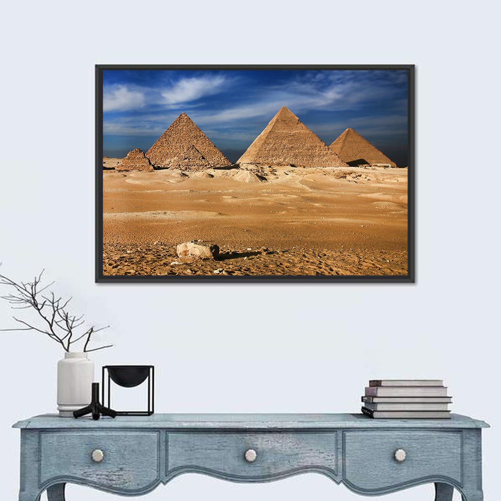 Great Pyramids of Giza Wall Art in a room, landscape