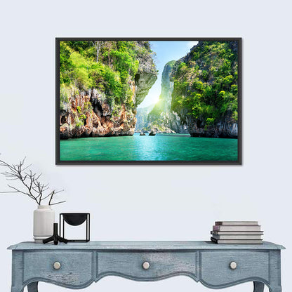 Krabi Cliffs and Teal Sea Wall Art