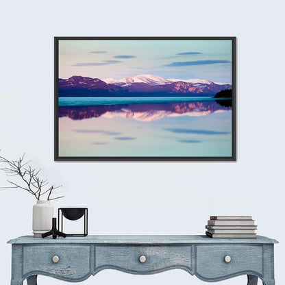Lake Laberge Dusk Reflection Wall Art