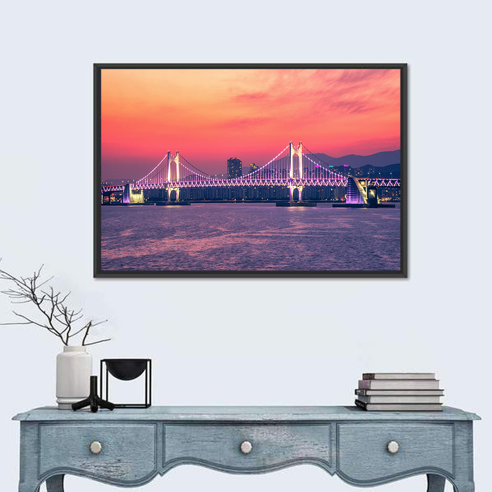 Gwangan Bridge Night Skyline Wall Art