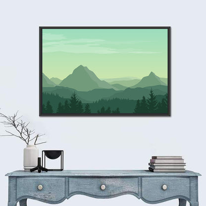 Green Mountain Silhouette Wall Art