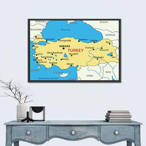 Republic of Turkey Map Wall Art