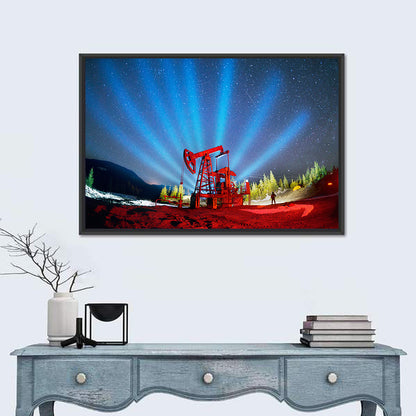 Starry Night Oil Pump Jack Wall Art