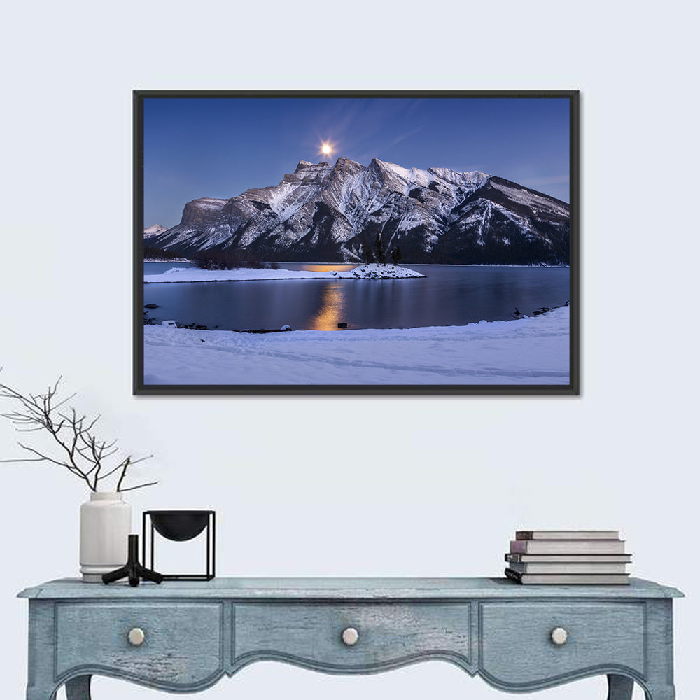 Moonlit Lake Minnewanka Wall Art