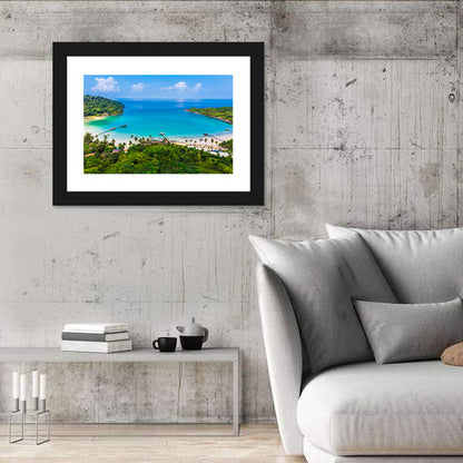 Tropical Bay with Wooden Piers Wall Art