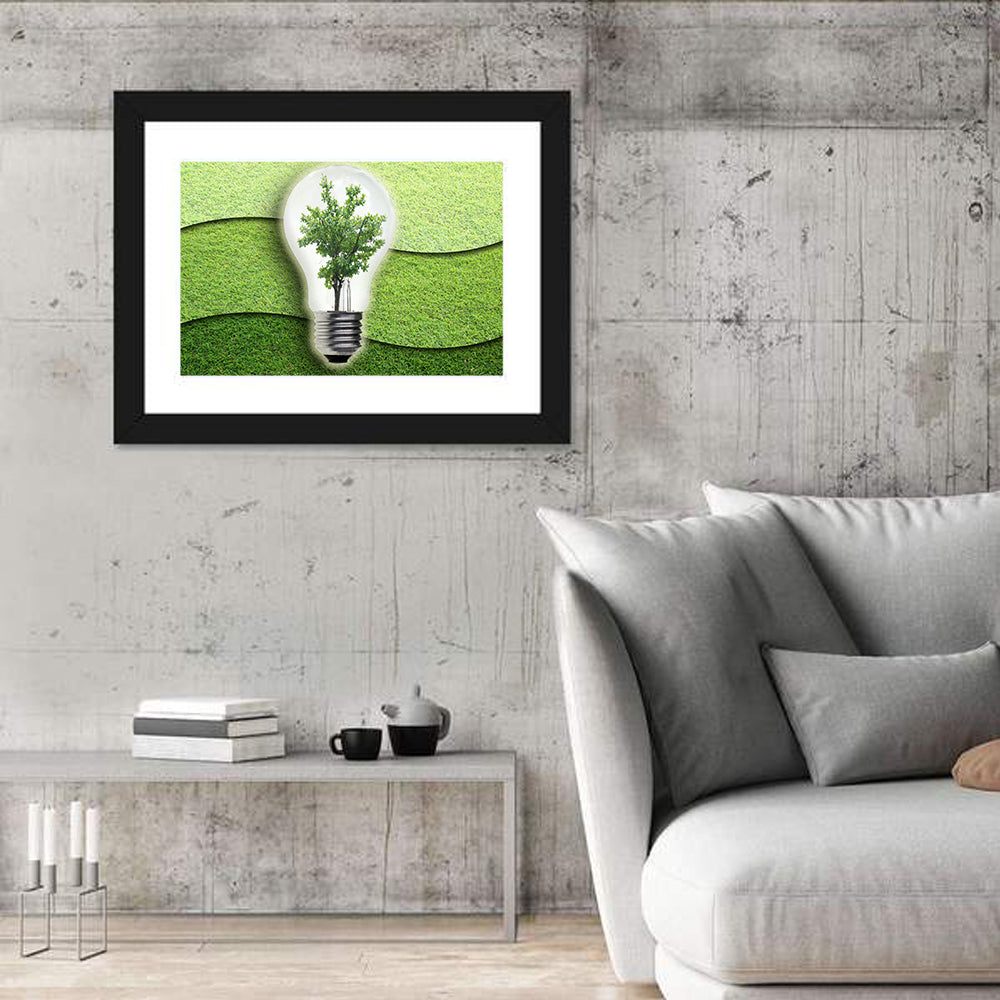 Light Bulb Tree Earth Concept Wall Art