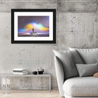 Silhouette with Paint Buckets and Rainbow Light Wall Art