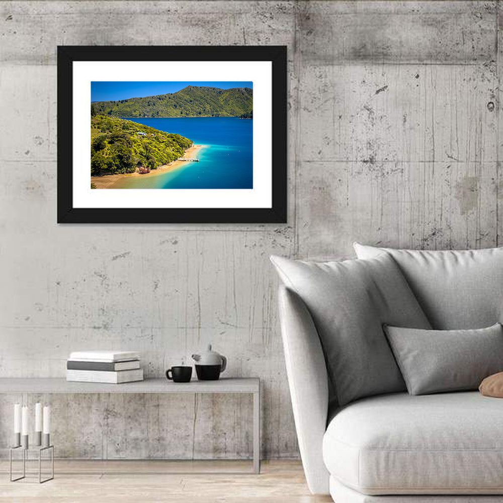 Marlborough Forest Lake Wall Art in a room, landscape