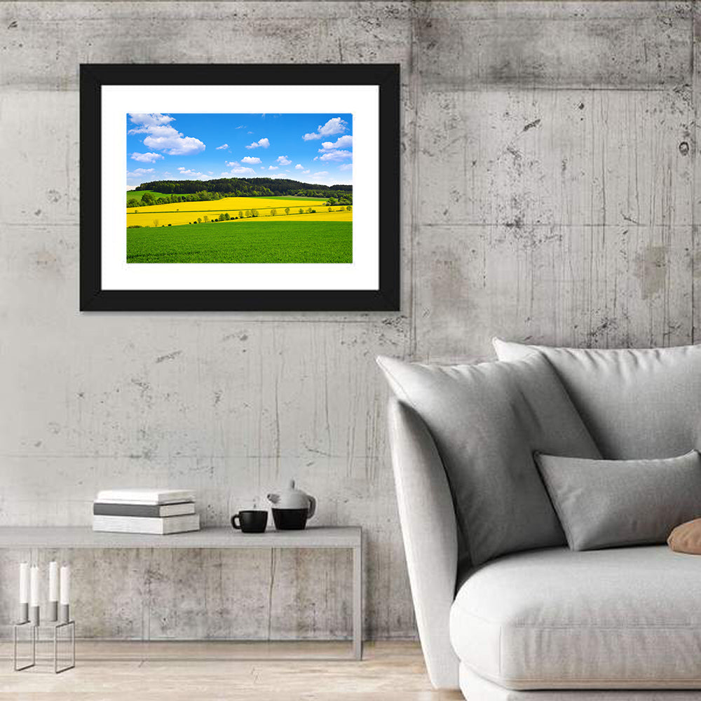 Spring Czech Countryside Landscape Wall Art in a room, landscape