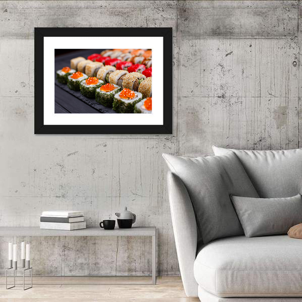 Sushi Rolls with Salmon Roe Wall Art