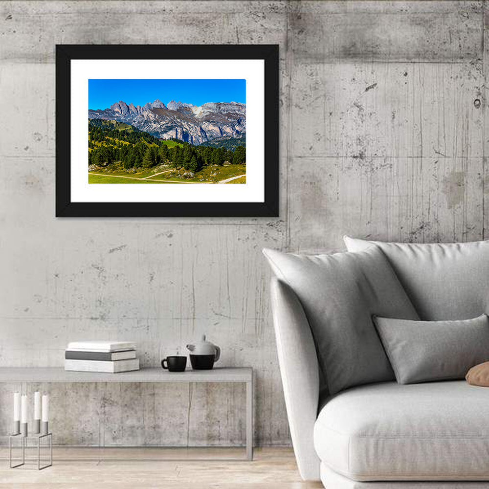 Alpine Meadow and Jagged Peaks Wall Art