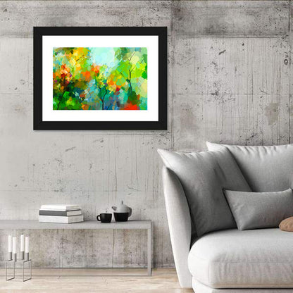 Colorful Leaves Abstract Wall Art
