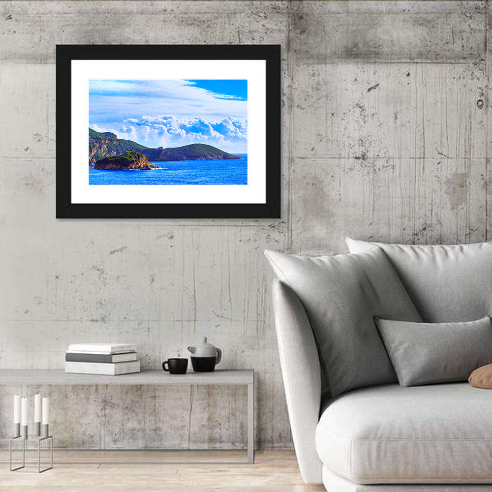 Paleokastrica Coastline, Corfu Wall Art in a room, landscape