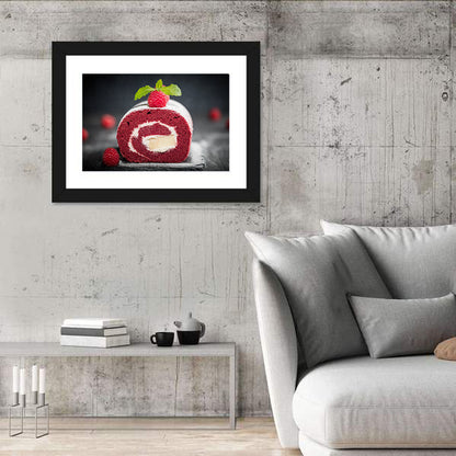 Raspberry Swiss Roll Cake Wall Art