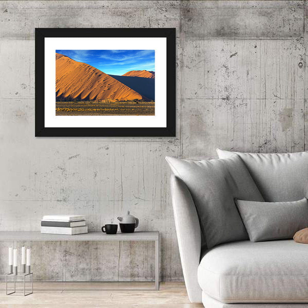 Namib Desert Dunes Wall Art in a room, landscape