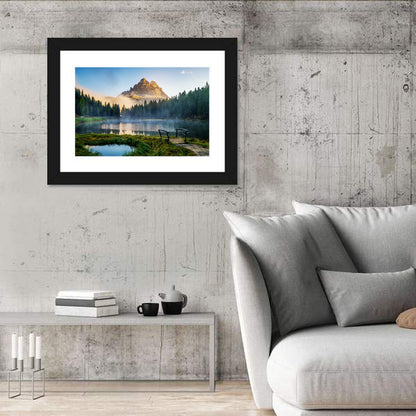 Lago D'antorno with Tre Cime Peaks Wall Art