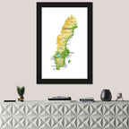 Sweden Relief Map Wall Art