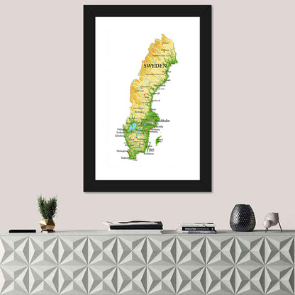 Sweden Relief Map Wall Art