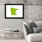 Green Minnesota County Map Wall Art