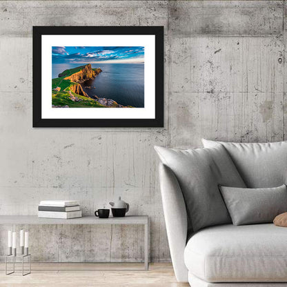 Neist Point Lighthouse at Golden Hour Wall Art