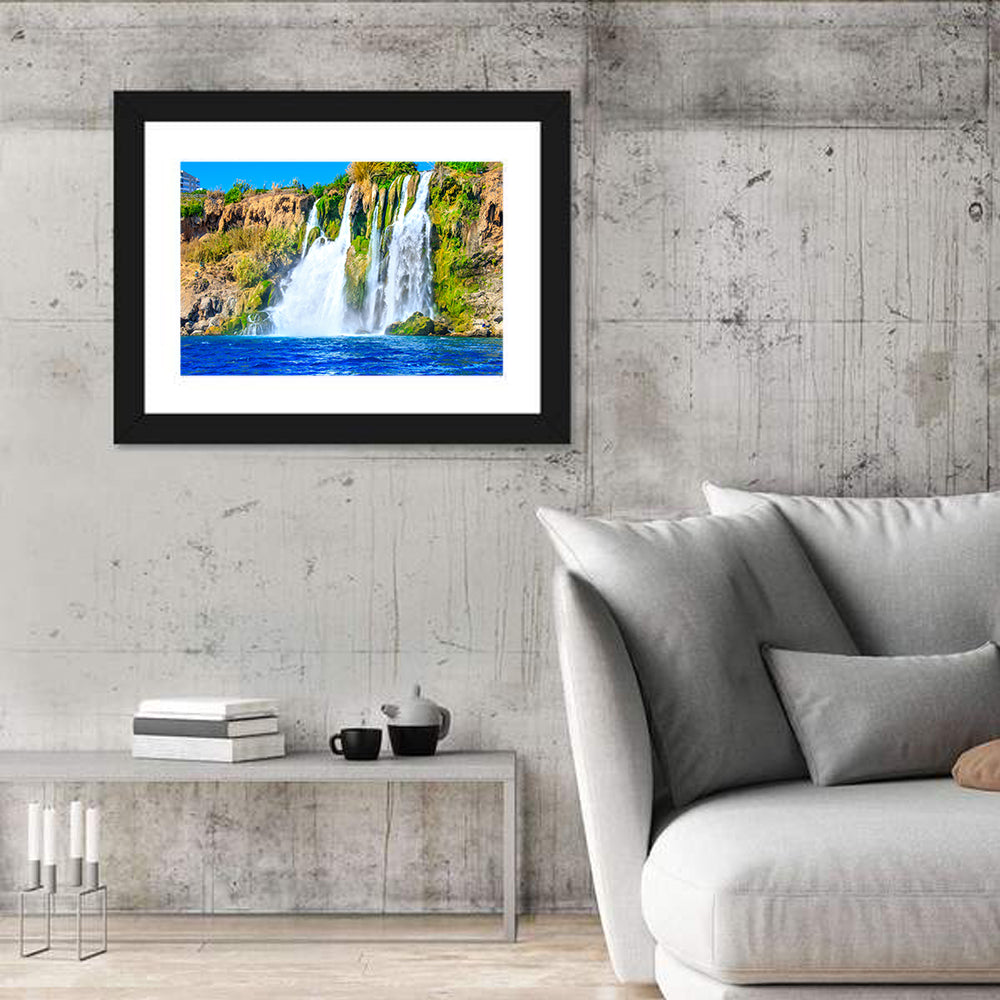 Duden Waterfalls Cliffside, Antalya Wall Art in a room, landscape