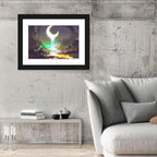 Dripping Moon Over Misty Forest Wall Art