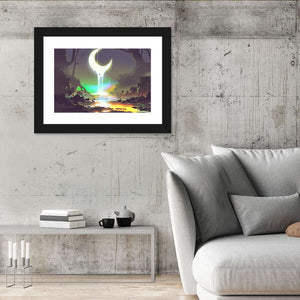 Melting Moon Illustration Wall Art