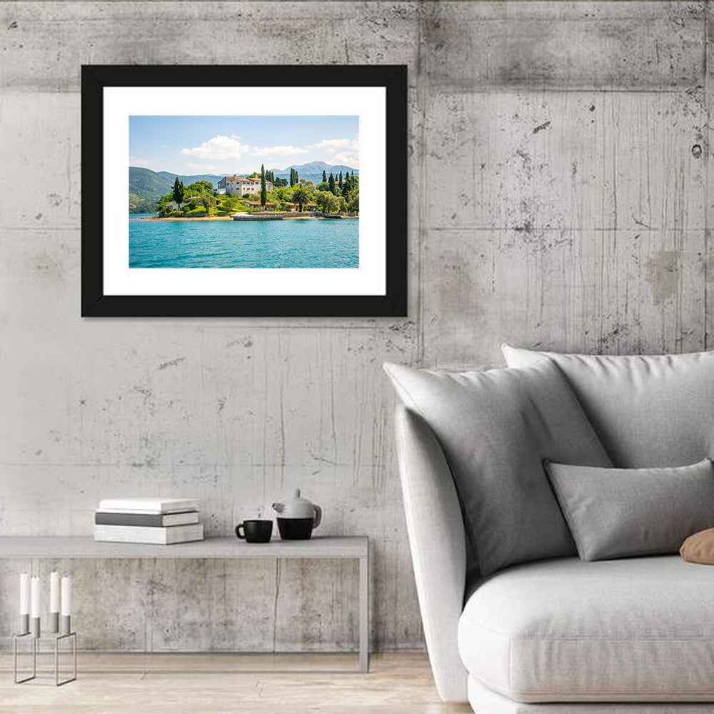 St Michael Island Monastery Wall Art in a room, landscape