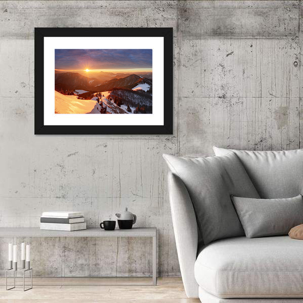 Slovakia Winter Mountain Sunset Wall Art