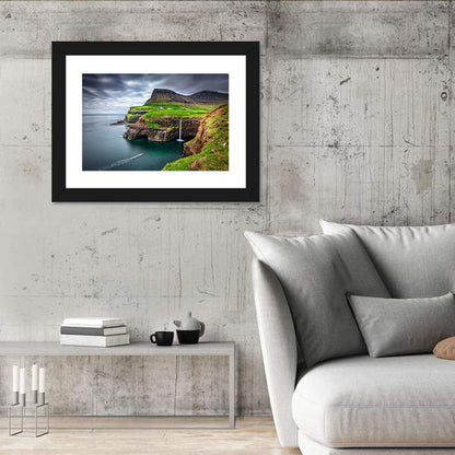 Múlafossur Waterfall, Gásadalur Wall Art