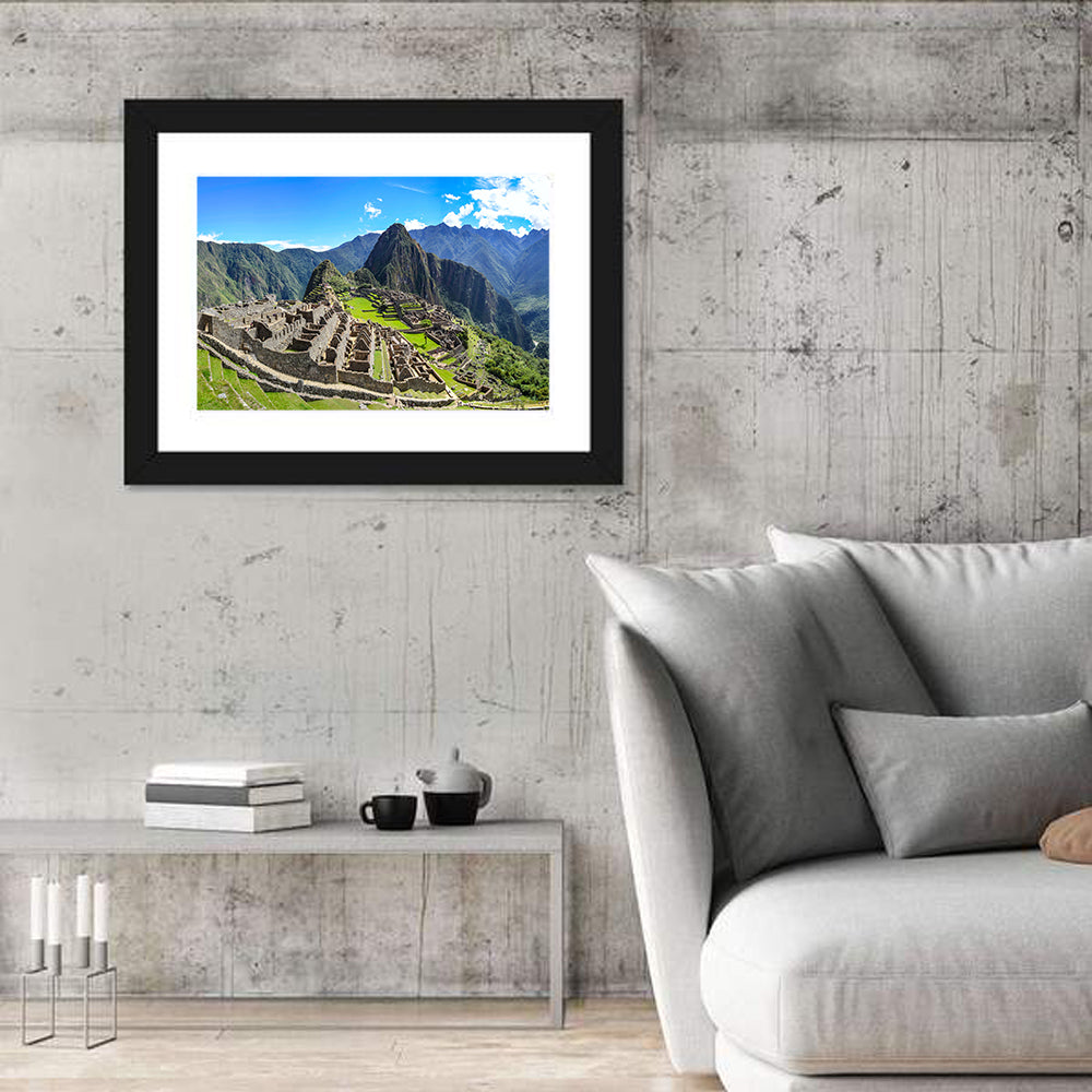Machu Picchu in the Andes Wall Art in a room, landscape