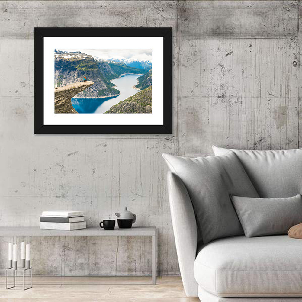Trolltunga Rock Ledge, Odda Norway Wall Art in a room, landscape