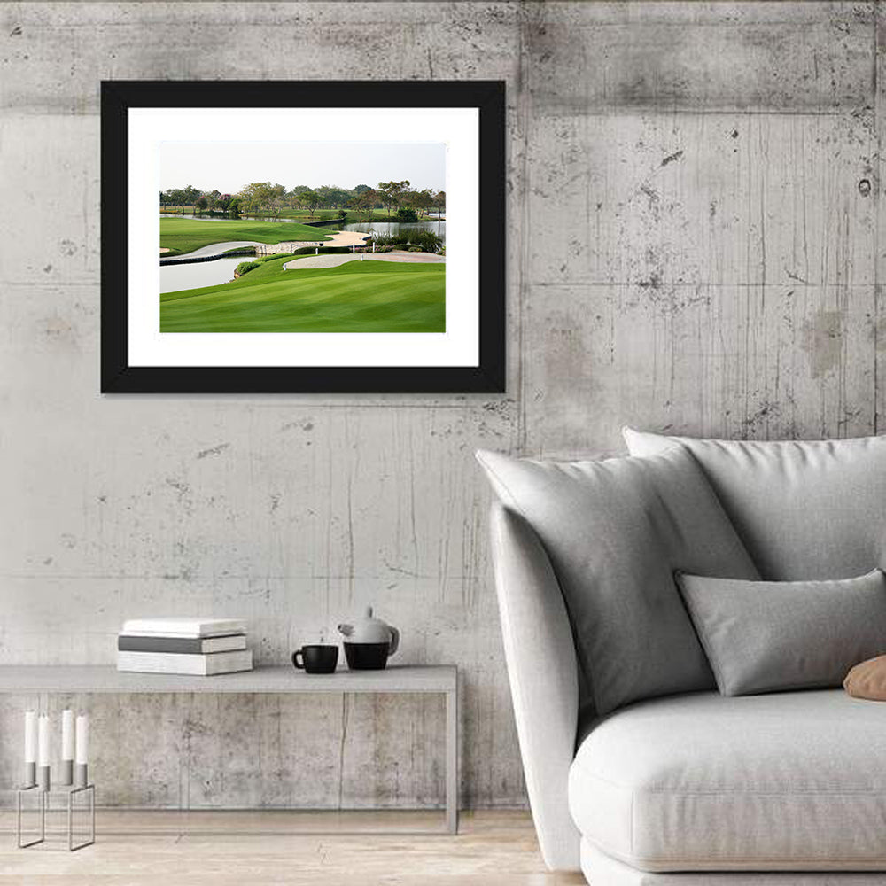 Stone Bridge Golf Course Wall Art in a room, landscape