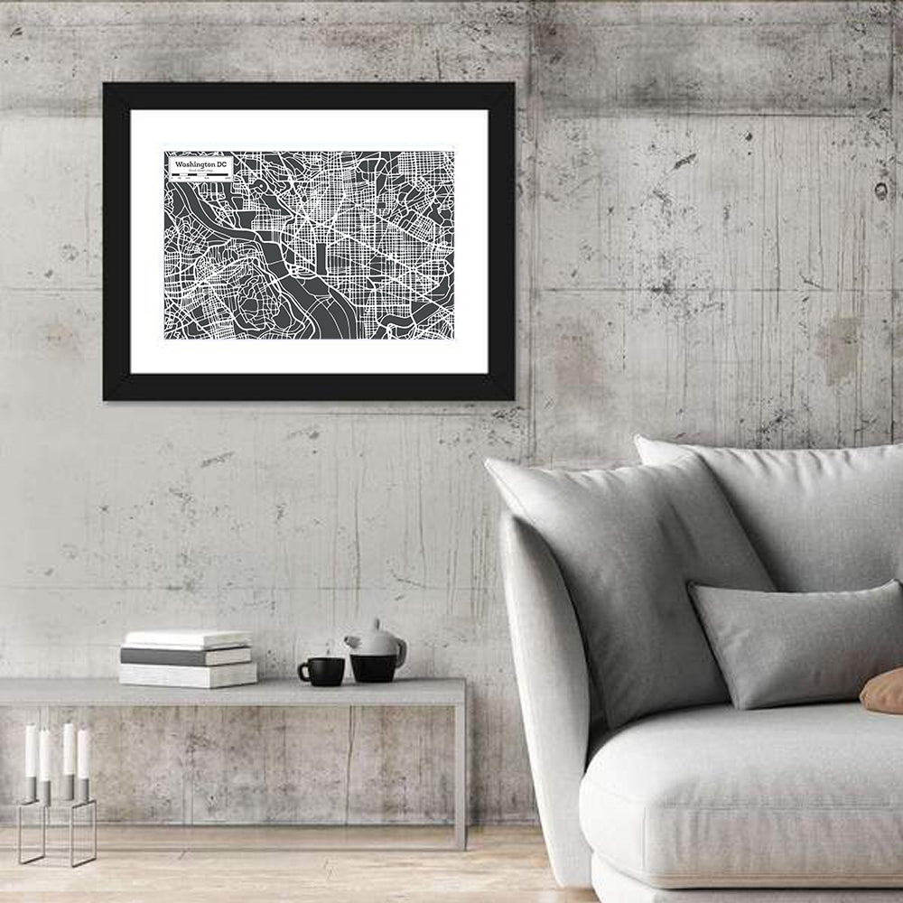 Washington DC Map Wall Art